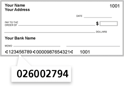026002794 routing number on Bank Leumi USA check