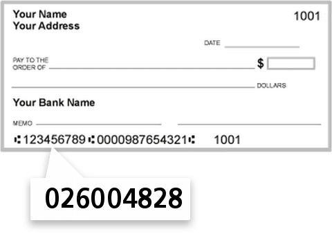 026004828 routing number on Hsbc Bank USA check