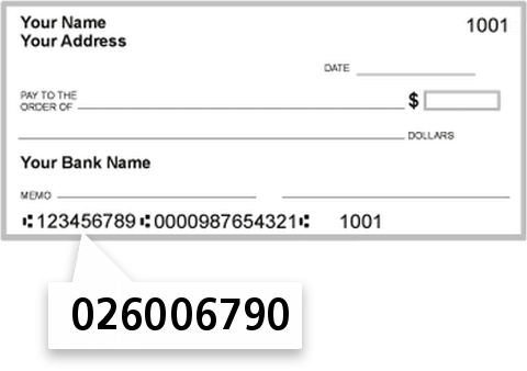 026006790 routing number on Merchants BK of Nydiv of Valley NB check