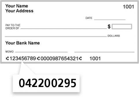 042200295 routing number on KEY Bank check