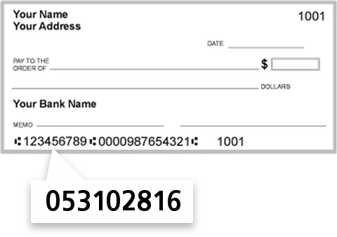 053102816 routing number on First National Bank of Pennsylvania check
