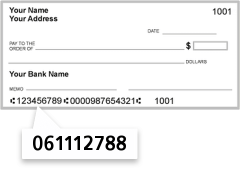 061112788 routing number on Bank of America NA check