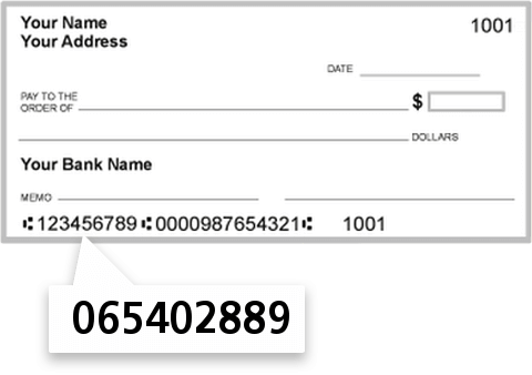 065402889 routing number on South Louisiana Bank check