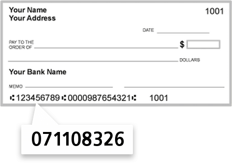 071108326 routing number on West Central Bank check