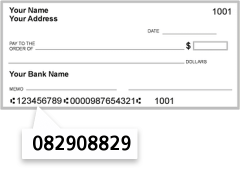 082908829 routing number on Central Bank check