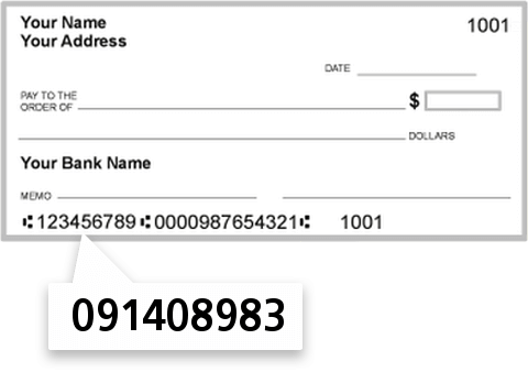 091408983 routing number on Citibank NA check
