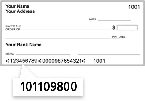 101109800 routing number on Astra Bank check