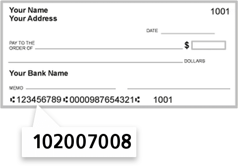 102007008 routing number on Midfirst Bank check