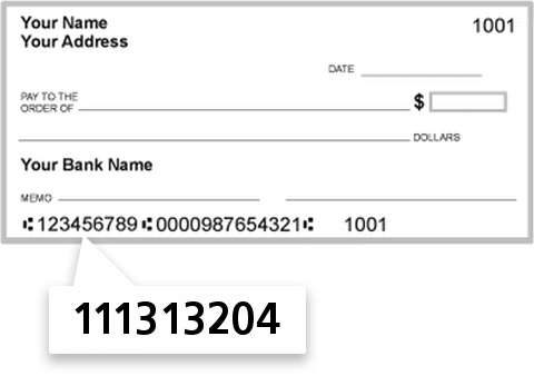 111313204 routing number on Interbank check
