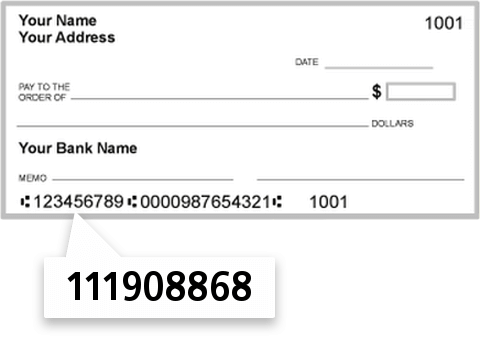 111908868 routing number on Frost National Bank Summit check