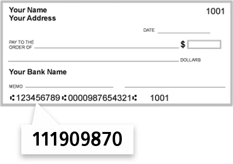 111909870 routing number on Lamar National Bank check