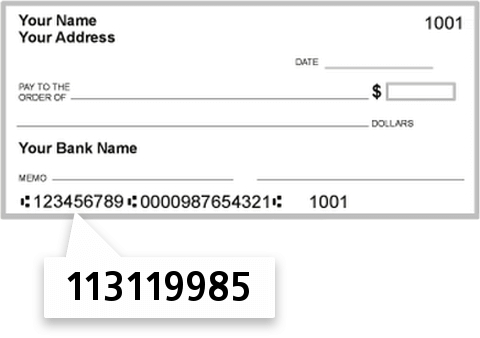 113119985 routing number on Southstar Bank SSB check