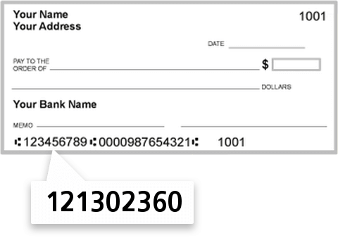 121302360 routing number on Ohana Pacific Bank check