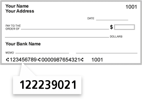 122239021 routing number on First National Bank of Southern CA check