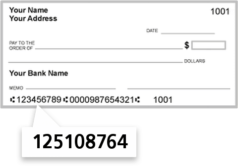 125108764 routing number on Banner Bank check