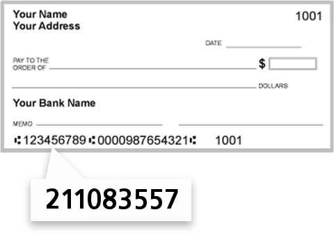211083557 routing number on Mass BAY Credit Union check