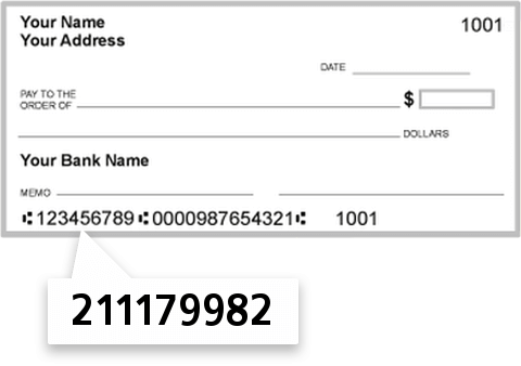 211179982 routing number on Usalliance Federal Credit Union check