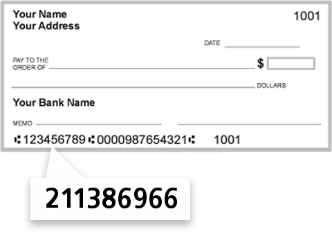 211386966 routing number on Middlesex Essex Postal EMP check