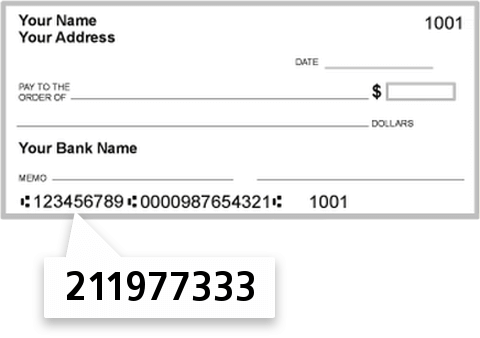 211977333 routing number on Cencap Federal Credit Union check