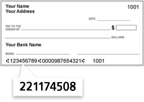 221174508 routing number on Mutual Security CU check