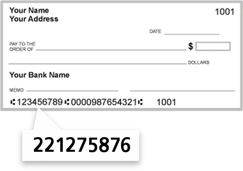 221275876 routing number on Greater Alliance FCU check