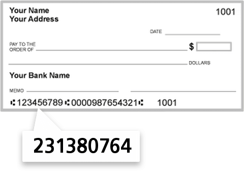 231380764 routing number on Bedco Hospital Federal Credit Union check