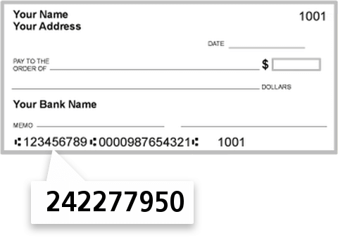 242277950 routing number on Dayton Firefighters FCU check
