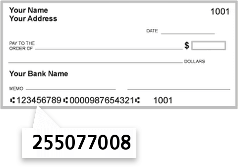 255077008 routing number on Educational Systems FCU check