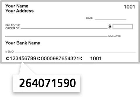 264071590 routing number on Regions Bank check