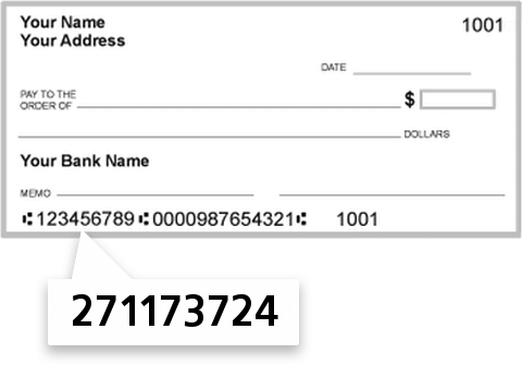 271173724 routing number on Iroquois FED SVG & LN Assn check