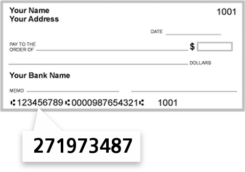 271973487 routing number on Fifth Third Bank check