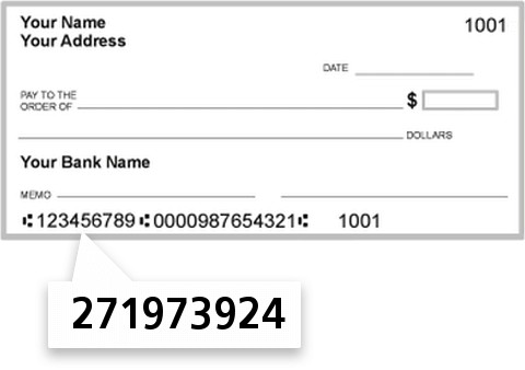 271973924 routing number on Peoples Bank SB check