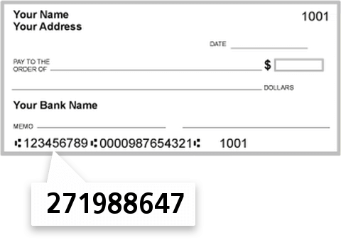 271988647 routing number on Rockford Bell Credit Union check