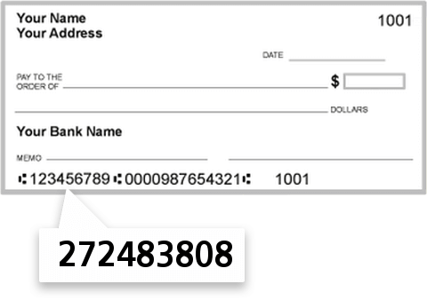 272483808 routing number on Oakland County Credit Union check