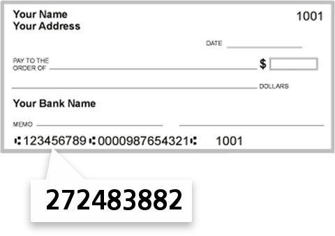 272483882 routing number on Credit Union ONE check