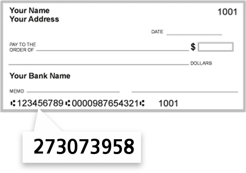 273073958 routing number on Serve Credit Union check