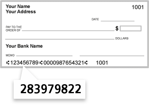 283979822 routing number on Hopkins CO Teachers FCU check