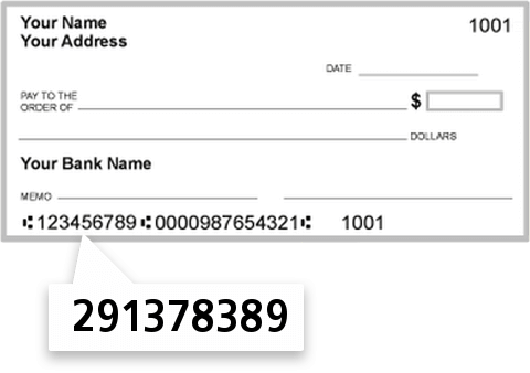 291378389 routing number on Fargo Public Schools FCU check