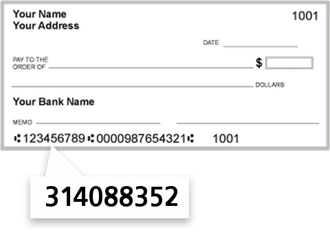 314088352 routing number on City Public Serviceibew FCU check