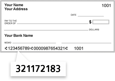 321172183 routing number on Moore West Federal CR UN check