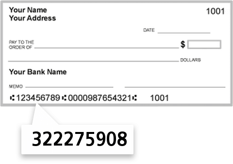 322275908 routing number on California Adventist FCU check