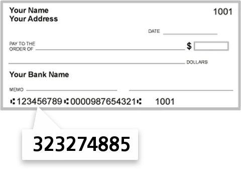 323274885 routing number on Clackamas Community FCU check